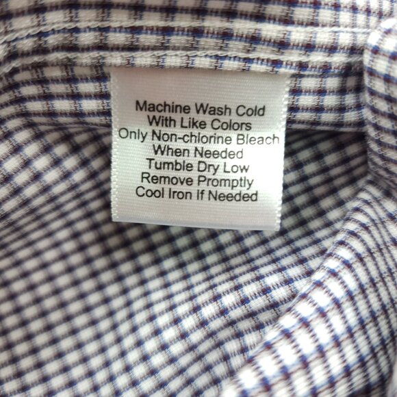 Awearness Kenneth Cole Non-Iron Slim Fit Dress Shirt 16.5 32/33 Navy Long Sleeve - Picture 4 of 7